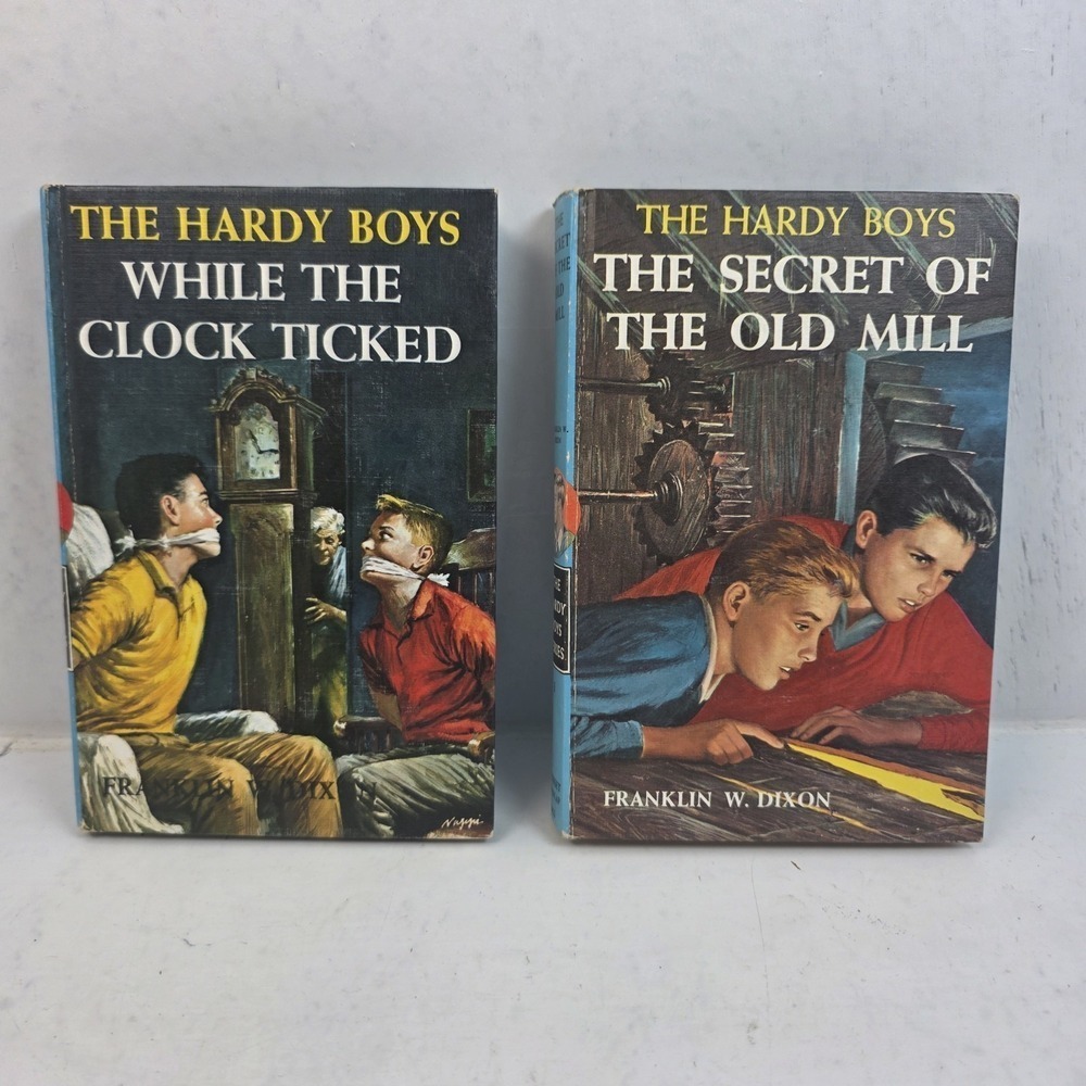 Hardy Boys Books Lot While the Clock Ticked Secret of Old Mill‎ Grosset Dunlap